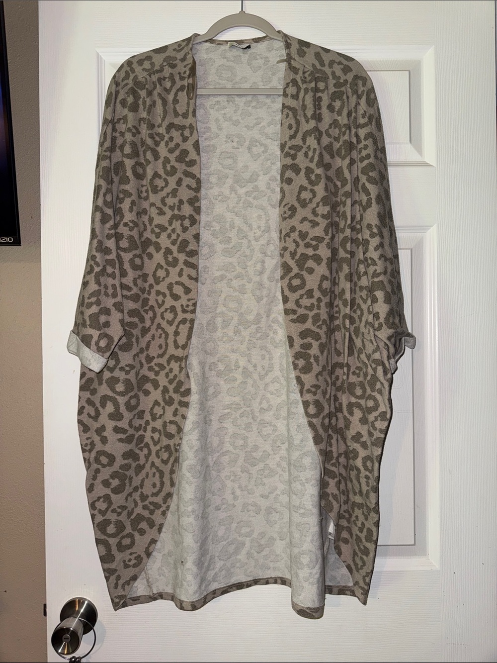 JODIFL Taupe Leopard Print Open-Front Cardigan
